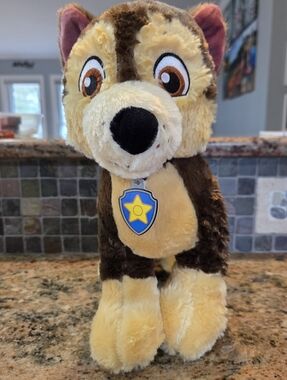 Paw Patrol Chase Dog Collectible Build-A-Bear Stuffed Animal Includes Collar